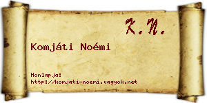 Komjáti Noémi névjegykártya